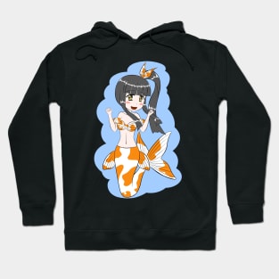 Fantail Goldfish Mermaid (Orange and White) Hoodie